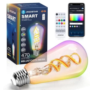 Aigostar Mesh-Bluetooth Smart Bulb LED 4,9W 420LM, warmweiß (F) - Bild 1 von 1