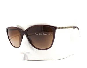 Gafas de sol Burberry B 4117 3265/13 púrpura berenjena clásicas a cuadros con estuche - Imagen 1 de 10