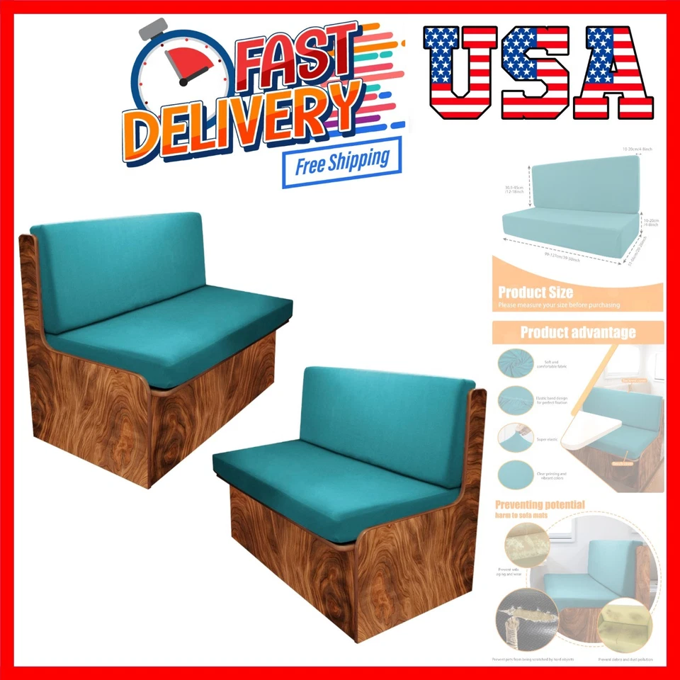 Fundas de cojín Rv Dinette, funda de cojín elástica con impresión para cámper, cojín para RV... Foto 1 de 4