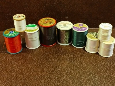 Quilting Thread Nylon Thread Rayon Thread Upholstery Thread Lot of 9 PARTIALS - Image 1 of 4