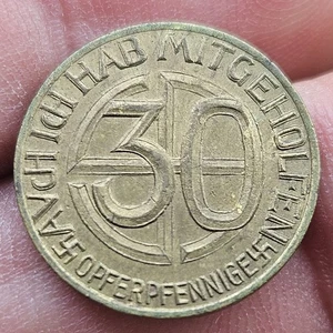 30 PFENNIG ALLEMAGNE NAZI Nécessité Propagande GERMANY - Picture 1 of 2