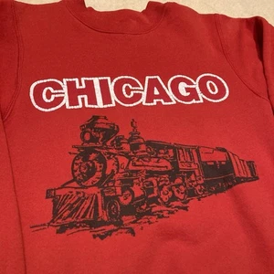 Vintage Soffe Heavy Sweats Chicago Crewneck Sweatshirt Red Size Small Train - Picture 1 of 6