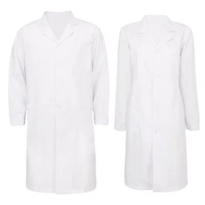 Lab Coat Medical White Woman Classic Stylish Nurse Scrubs Doctor Gown Jacket  - Picture 1 of 14