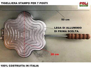 TIGELLIERA STAMPO TIGELLE MADE IN ITALY IN ALLUMINIO 7 POSTI IL TOP - Foto 1 di 3