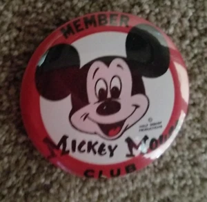 Vintage Mickey Mouse Club Member Pin 1960's -70's 3 " Pinback Button Disney - Picture 1 of 2