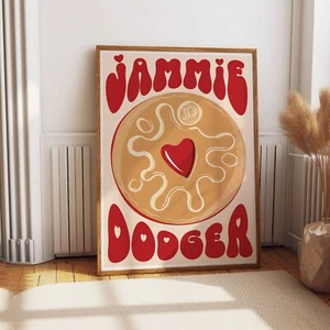 Jammie Dodger Biscuit Print Kitchen Wall Art Home Decor Retro Art Dining 2222 - Picture 1 of 3