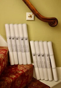 Laura Ashley Wallpaper Saltram Stripe Sage, Batch W102867-A/I, 10 New Old, Rolls - Picture 1 of 6