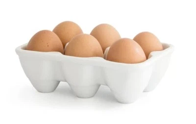 Eierteller Eckig 6 Eier Eierbecher Eierplatte Eierkarton Eierbecher Porzellan - Bild 1 von 4