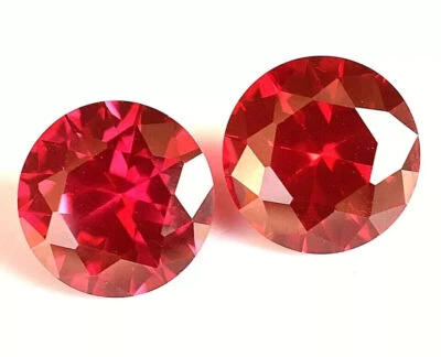 Natural Red Ruby Round Cut 11.00 mm Certified Loose Gemstone - Image 1 of 4