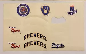 Vintage Late 1970-80s Baseball Card MLB Team Logo Stickers 9 Partial Sheets - Picture 1 of 6