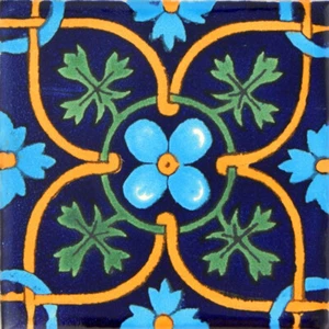 Mexikanische Fliesen Keramik Mexican Talavera Handarbeit Fliese 50 Stück 4x4 - C354 - Bild 1 von 1