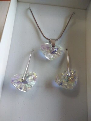 Parure Collana e orecchini, Donna Ragazza Cristallo SWAROVSKI , cuore - Immagine 1 di 3