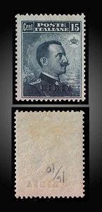 1912 LIBYA ITALIAN COLONIES VIOLET OVP. ON KING VICTOR EMANUELL 15C MH SCT. 16 - Picture 1 of 1