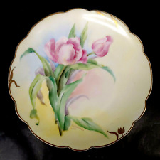 Antique Pickard Handpainted Tulips on Rosenthal Plate 1890s signed F. James s-2H