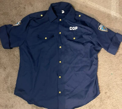 Police Department Costume Adult Standard Size Fits Up To 42 One Piece L-XL - Image 1 of 4