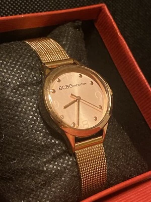 BCBGeneration Pink/ Rose Gold Women’s 24MM Curved Case Unique Luxury Watch 175$ - Image 1 of 4