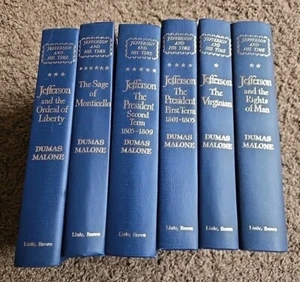 Vintage Lot Of 6 Jefferson And His Time Books Dumas Malone Little Brown & Co - Picture 1 of 2