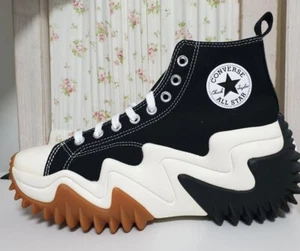 Converse Women Run Star Motion Hi Black Gum Honey Sneakers Boots 100% Authentic - Picture 1 of 5