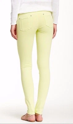 $187 новый с Ярлыками ALICE + OLIVIA Sz6 5 карман узкие эластичные джинсы в солнечный лайм. - Изображение 1 из 4