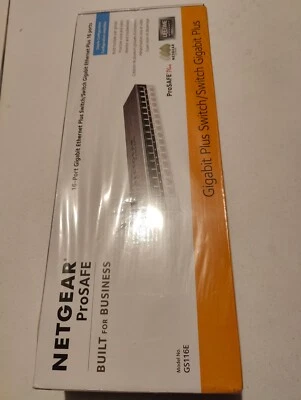 NETGEAR ProSafe Plus GS116Ev2 16 Port Gigabit Ethernet Managed Switch Brand New! - Image 1 of 4