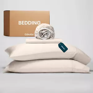 Full Size Bed Sheets 4 Piece Set, 100% Rayon Derived from Bamboo, Cooling for Ho - Picture 1 of 8