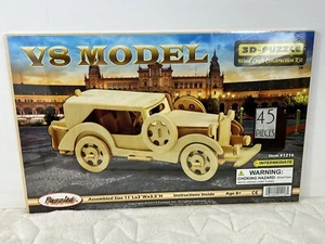 V8 Model Car 3D Wood Craft Construction Kit Puzzle Model Toy Hobby Collectible - Picture 1 of 7