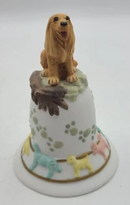 Cocker Spaniel Dog Paw Prints Ceramic Pottery Bell Decoration VTG Collectible - Picture 1 of 9