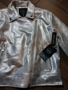 Cavalini Vegane Lederjacke Damen Größe M Silber Metallic - Bild 1 von 7