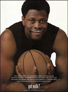 New York Knicks Patrick Ewing 1999 Got Milk anuncio 8 x 11 impresión publicitaria - Imagen 1 de 3