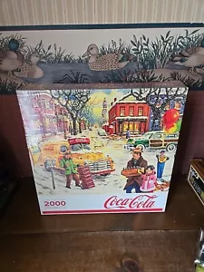 2010 Coca-Cola "Village" 2000 Piece Puzzle Springbok by Tom Antonishak - Picture 1 of 8