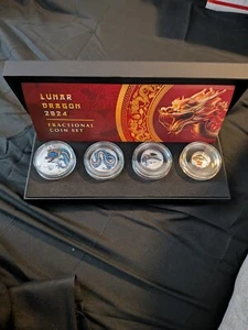 2024 Niue Lunar YEAR of DRAGON .999 Silver Proof Fractional Box Set LOW MINTAGE - Picture 1 of 9