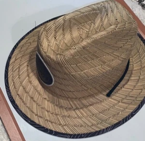 Oregrown Oregon Women's Straw Hat Bend Oregon Spaceship Over Mountains Weed Shop - Picture 1 of 12