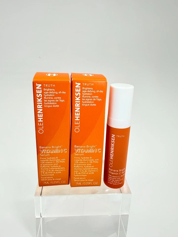 2 x OLE HENRIKSEN банан яркий витамин С сыворотка образец 0,25 унций (7 мл) новый в коробке - Изображение 1 из 1