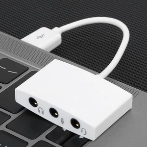 USB 2.0 Sound Card Adapter External 3D 7.1 Channel Converter For PC Laptop FY - Afbeelding 1 van 17