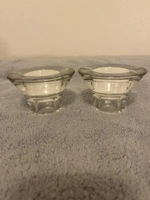 2 IKEA Hagberg Design Clear Glass Tea Light and/or Taper Holder  - Image 1 of 4