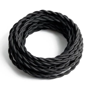 25ft Fabric Cloth Covered Lamp Twisted Wire,PRUNLLA Vintage - Picture 1 of 7