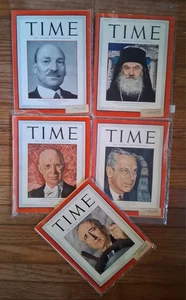 5 1945 TIME VTG Magazine Lot Byrnes, Attlee, Damaskinos, Sloan, Sergei Prokofiev - Picture 1 of 7