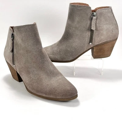 Botas Frye Judith al Tobillo con Cremallera Cuero Gamuza Taupe Para Mujer Talla 10 Foto 1 de 4