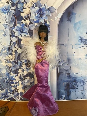 New Formal Purple Dress, White, Boa, Accessories, Free Gift  🎁 ￼ - Image 1 of 4