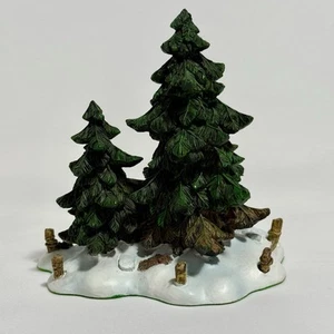 DEPT 56 Village Double Pine Trees #52619 Weihnachten Urlaub Schnee Dekoration - Bild 1 von 4