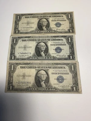 ** Estrela ** 3-1935 Certificados de Prata de Um Dólar Notas de Estrela - Imagem 1 de 4