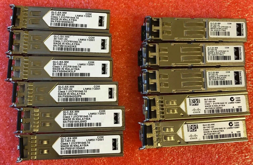 Transceptor Cisco GLC-SX-MM 1,25 Gb 500 m 850 nm 1000 Base-SX SFP Foto 1 de 1
