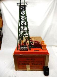 LIONEL No. 455 OPERATING OIL DERRICK SET in ORIGINAL BOX, C-7 EXCL, WORKS FINE