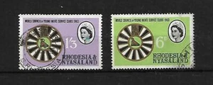 RHODESIA & NYASALAND, QE11 1963 CLUBES DE SERVICIO, SG 48-49, JUEGO USADO FINO 2 - Imagen 1 de 1