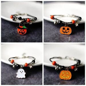 Bracelet de tissage fantôme crâne d'Halloween femmes bijoux cadeau réglable