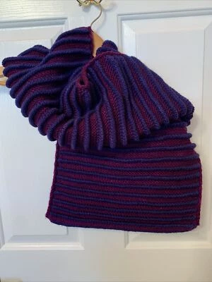 Estola tejida a mano surco Minkish 2 colores violeta/púrpura teñida a mano Tor Worsted  Foto 1 de 4