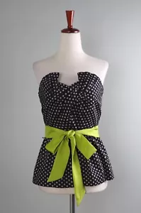 ANTHROPOLOGIE NWT $78 Odille Winged Victory Sash Belted Strapless Top Size 0 - Picture 1 of 5