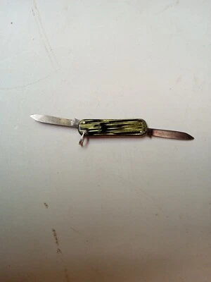 Редкий винтажный складной нож Imperial Prov RI США 2,25 зеленый с завитками брелок петля - Изображение 1 из 4