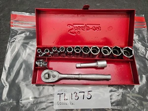 SNAP ON TOOLS 1/4" DRIVE METRIC 14 PC 14MM-4MM NO 8MM #GM-70-M RATCHET W/CASE - Picture 1 of 5