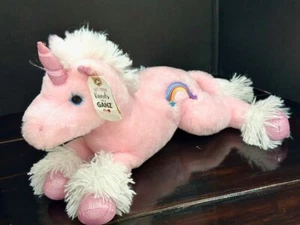 Unicorn PLUSH Magical Rainbow Star 16” Stuffed Animal Pink Ganz  EUC - Picture 1 of 19